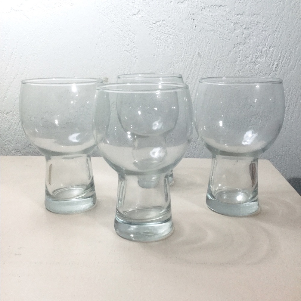 VINTAGE FEDERAL CLEAR BEER GLASSES SET OF 4